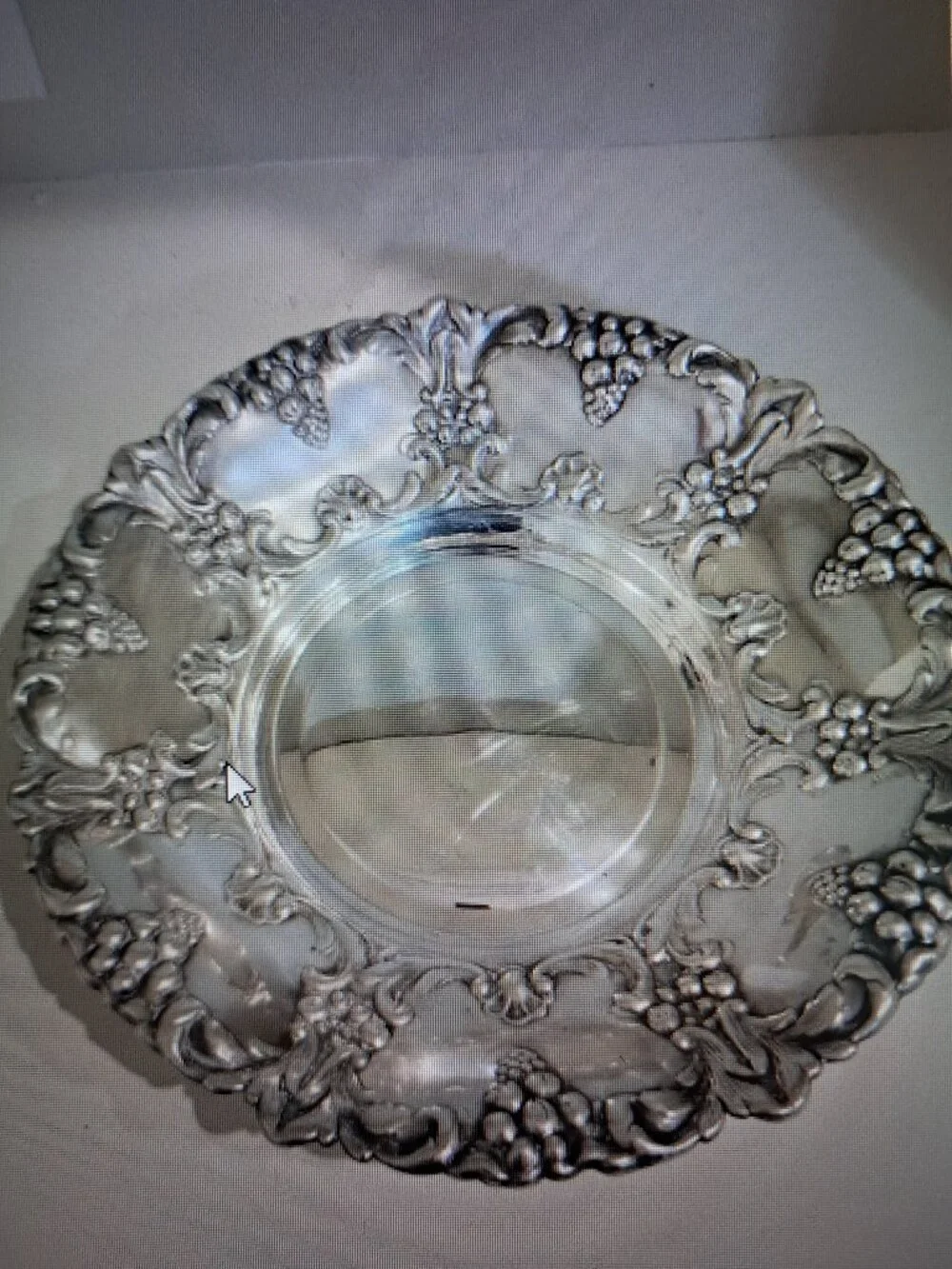 Vintage William Adams Scallop Grapes Silver Plate Serving Bowl Spain
